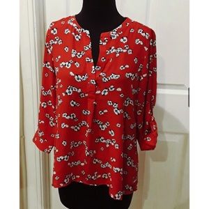 Red Dalia Blouse - Medium